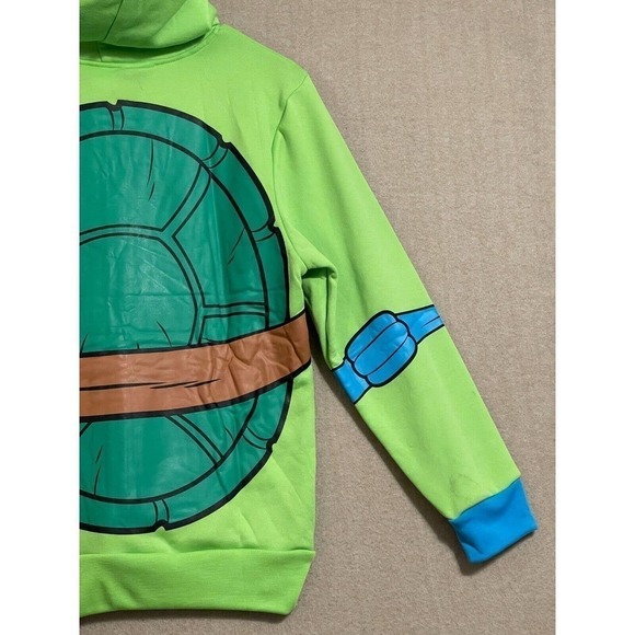 Nickelodeon Jacket Ninja Turtles Child L/XL Leonardo Hooded Green - Picture 10 of 10